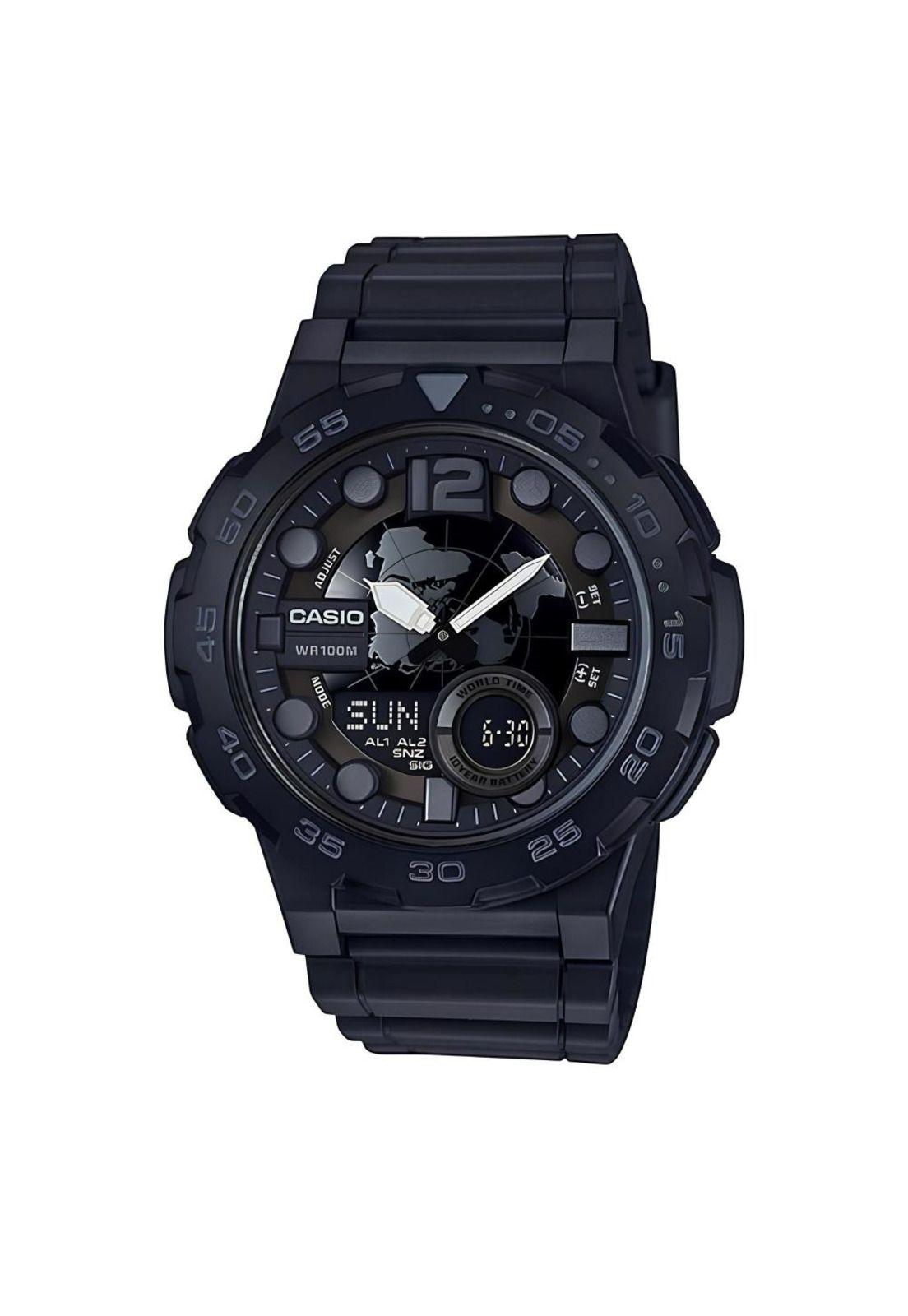Reloj Aeq-100w-1bv Hombre Analogo Digital Resina-0