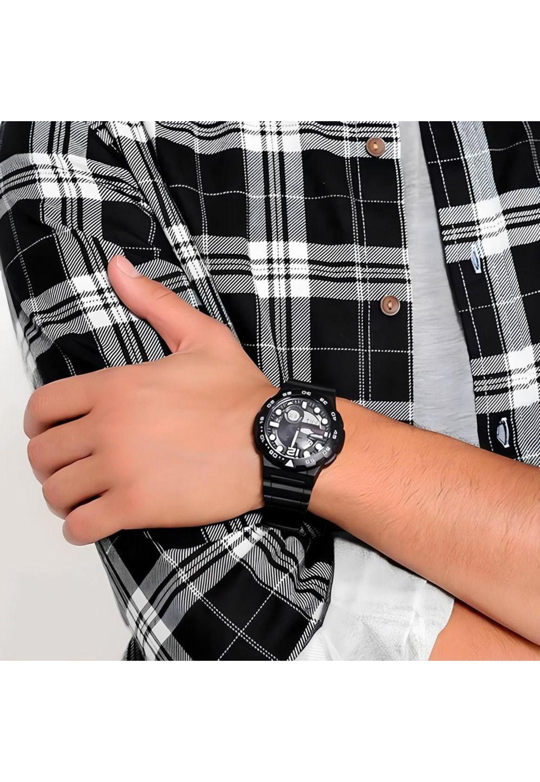 Reloj Aeq-100w-1av Hombre Analogo Digital Resina-2