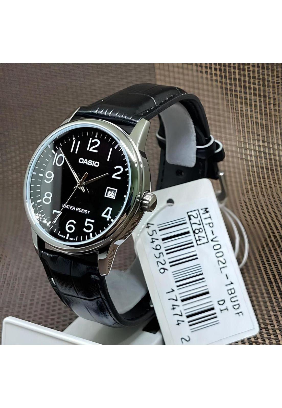 Reloj Mtp-V002l-1b Hombre Analogo Cuero-2