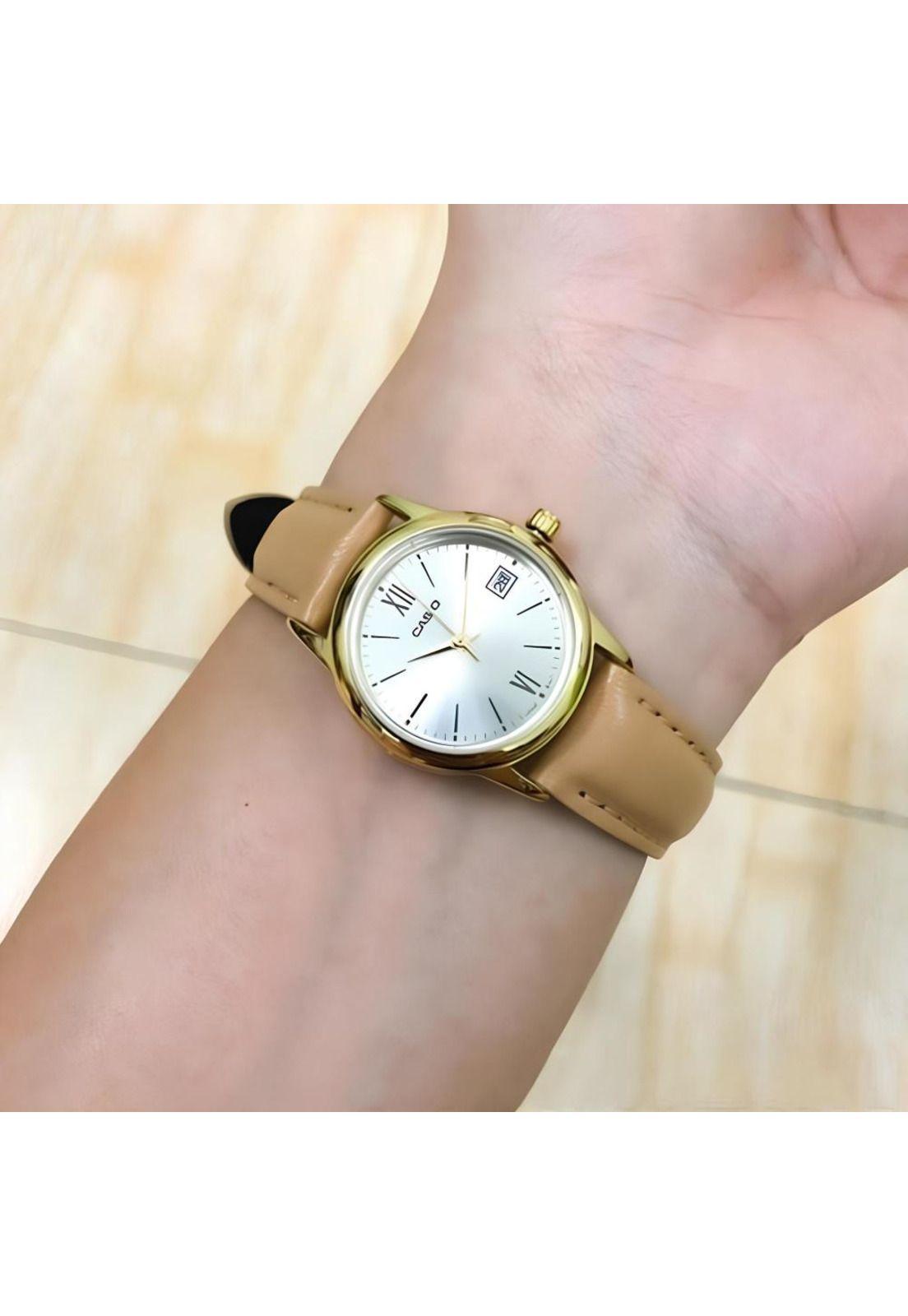 Reloj Ltp-V002gl-7b3 Mujer Analogo Cuero-2