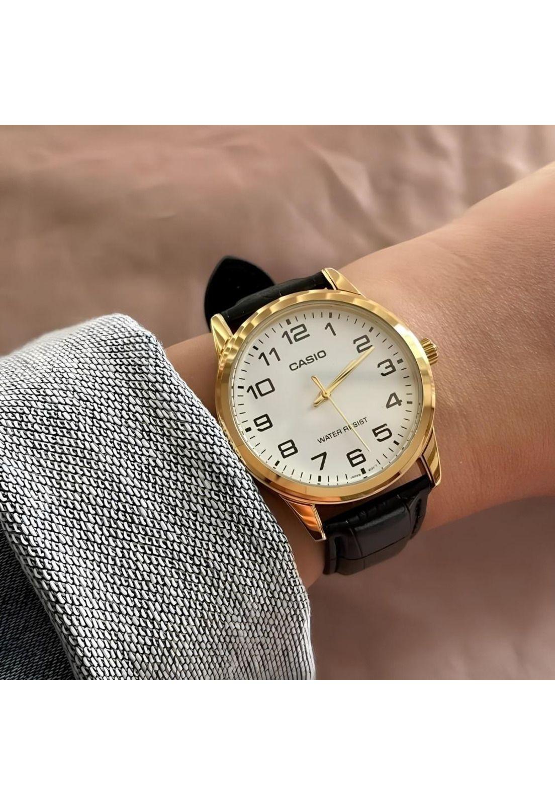 Reloj Mtp-V001gl-7b Hombre Analogo Cuero-2