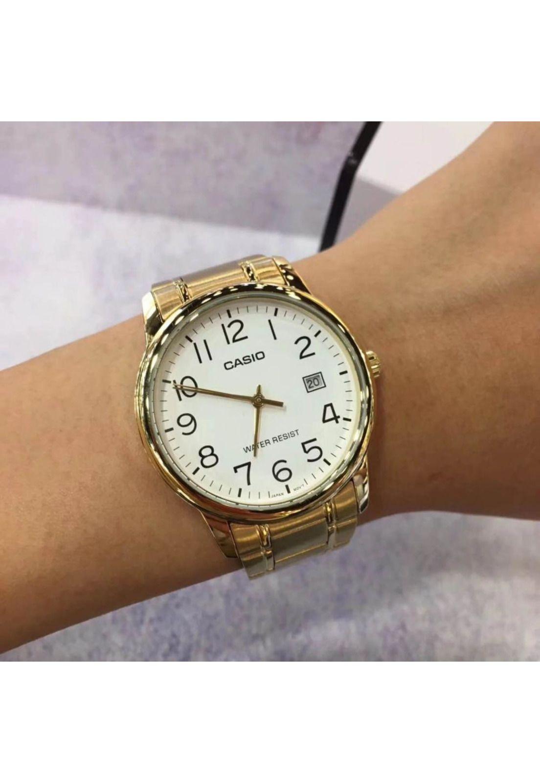 Reloj Mtp-V002g-7b2 Hombre Analogo Metal-2