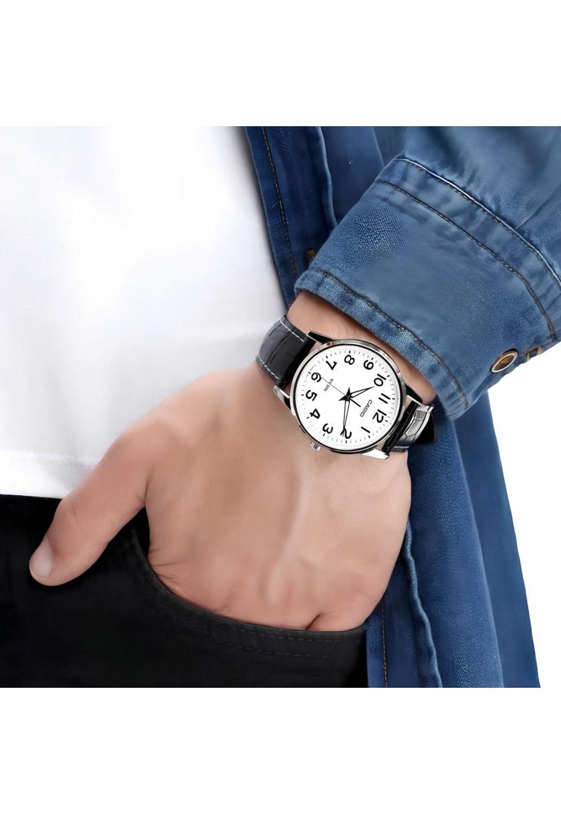 Reloj Mtp-1303l-7bv Hombre Analogo Cuero-2