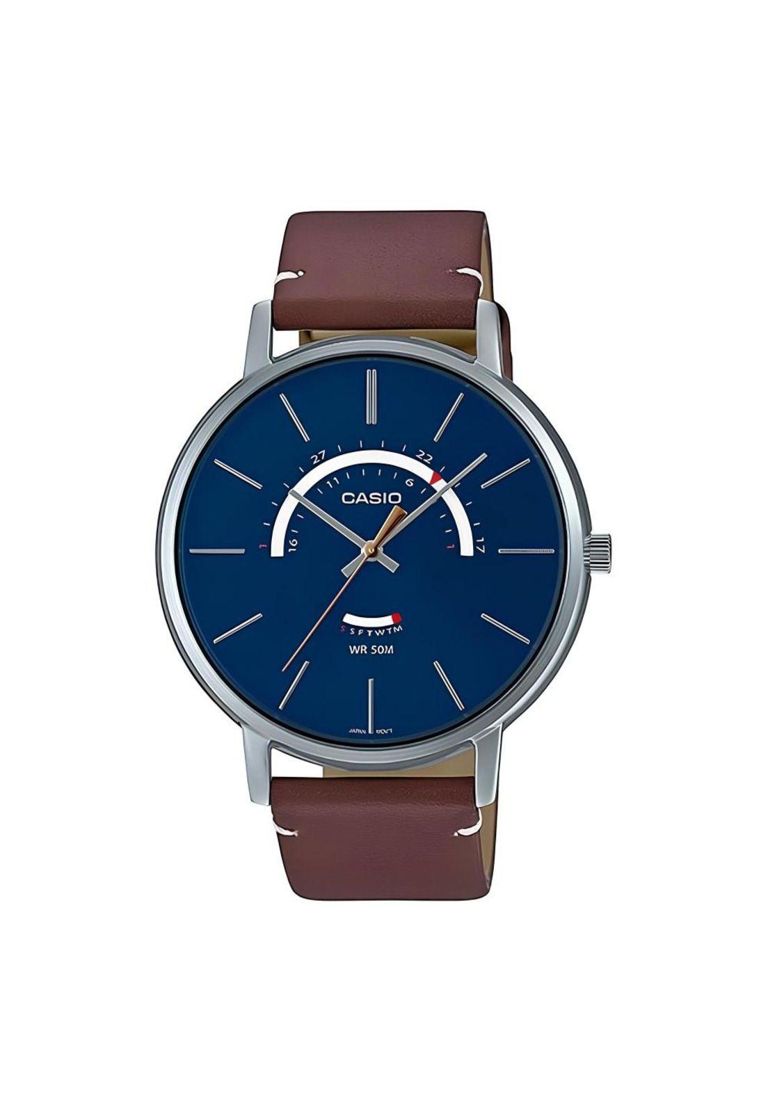 Reloj Mtp-B105l-2av Hombre Analogo Cuero-0
