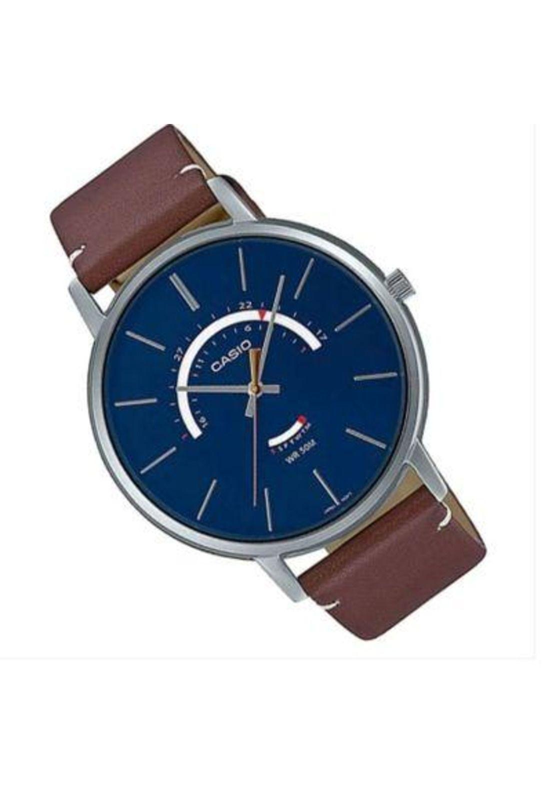 Reloj Mtp-B105l-2av Hombre Analogo Cuero-1