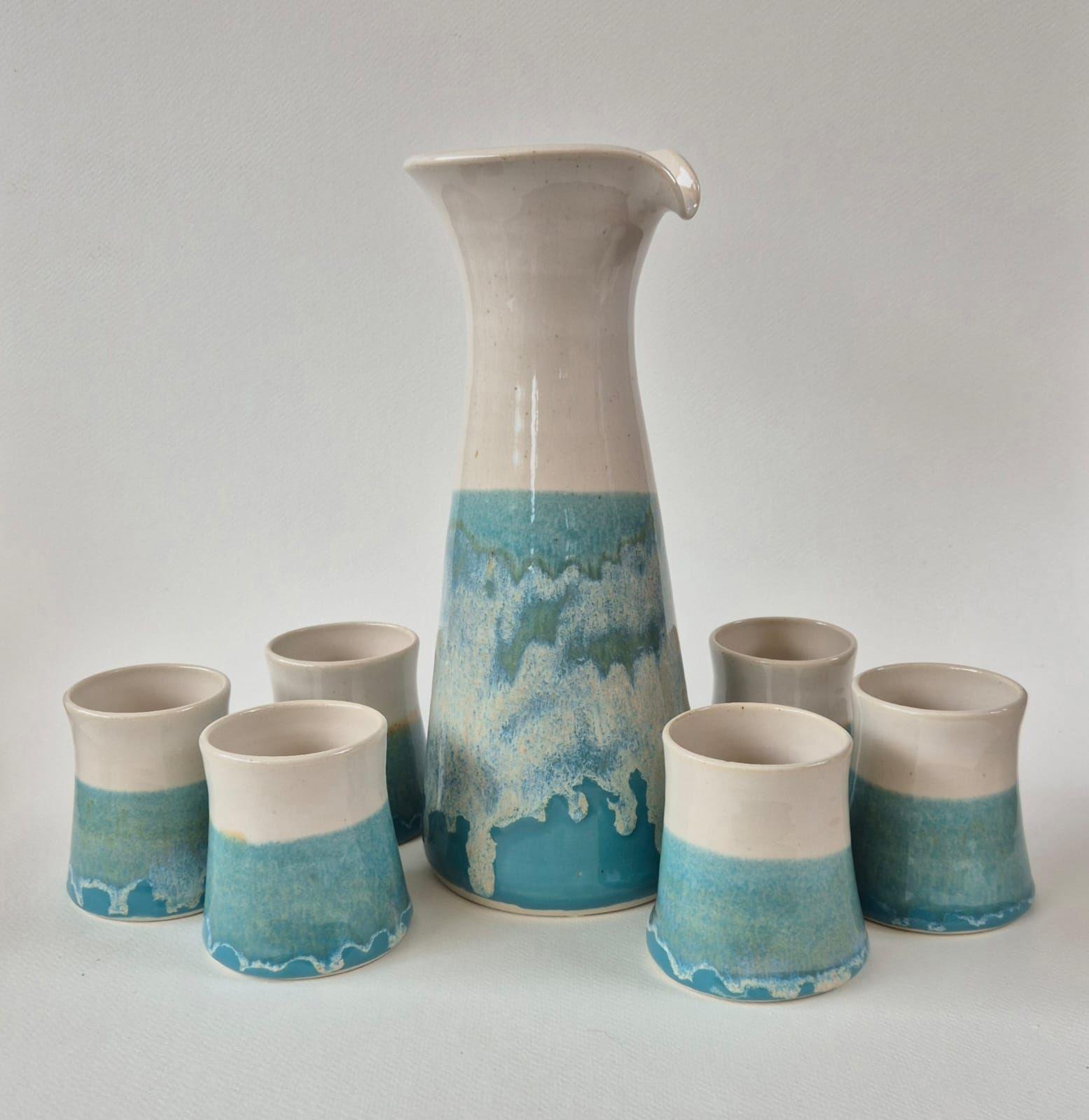 Set Pisco Sour Turquesa Crema Alto-0