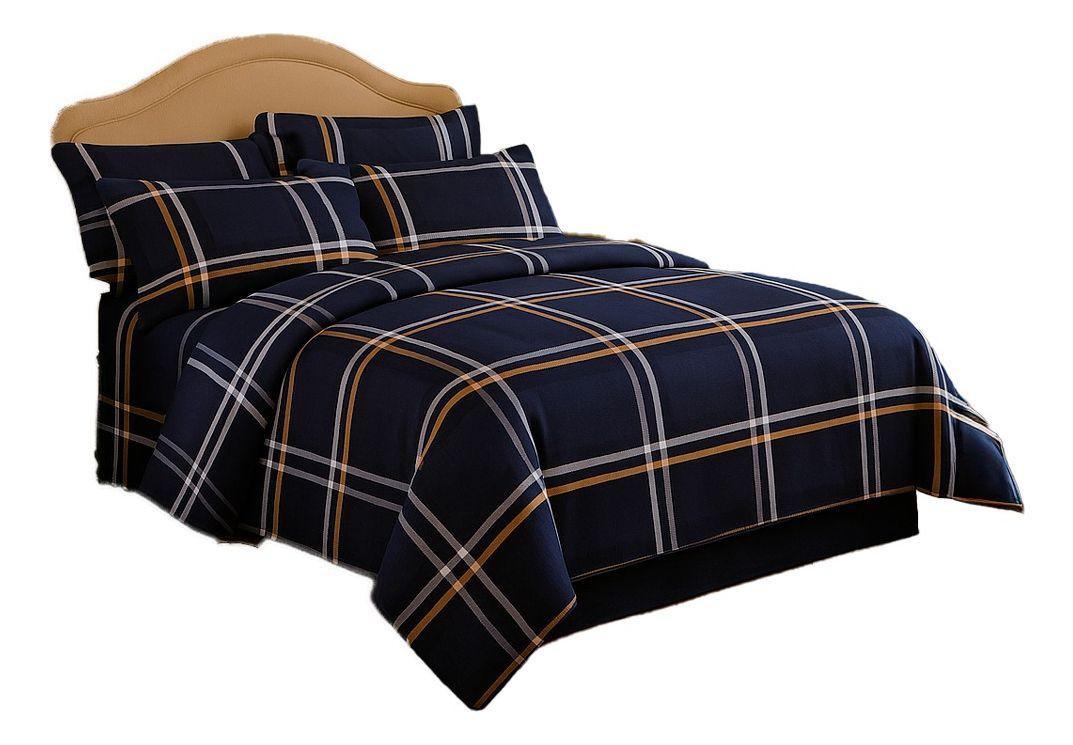 Sábana 1.5 Plazas 800 Hilos Diseño Americano Azul 803-1