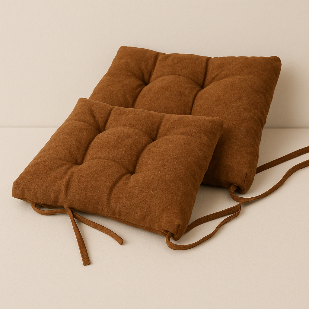 Pack 2 Cojines Marrón | Decorativos y Confortables para Silla 45x45 cm-0
