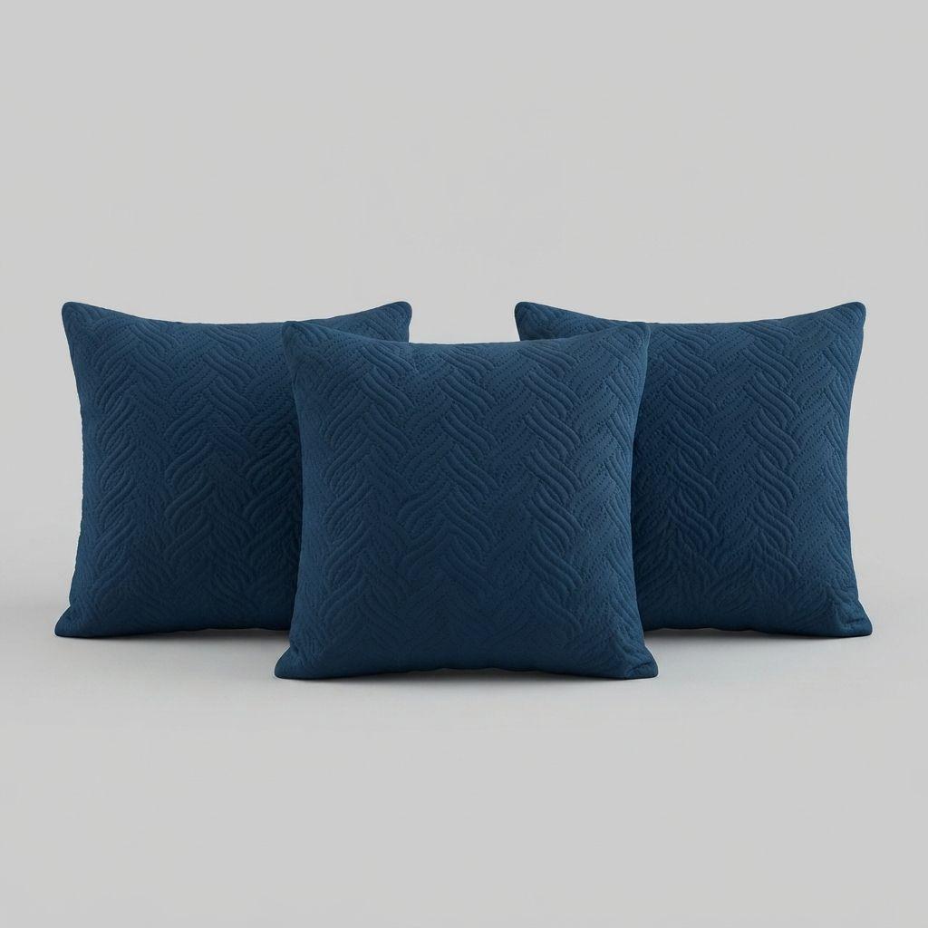 Funda Decorativa Plush Azul Texturizada Pack de 3 046 para Hogar-5