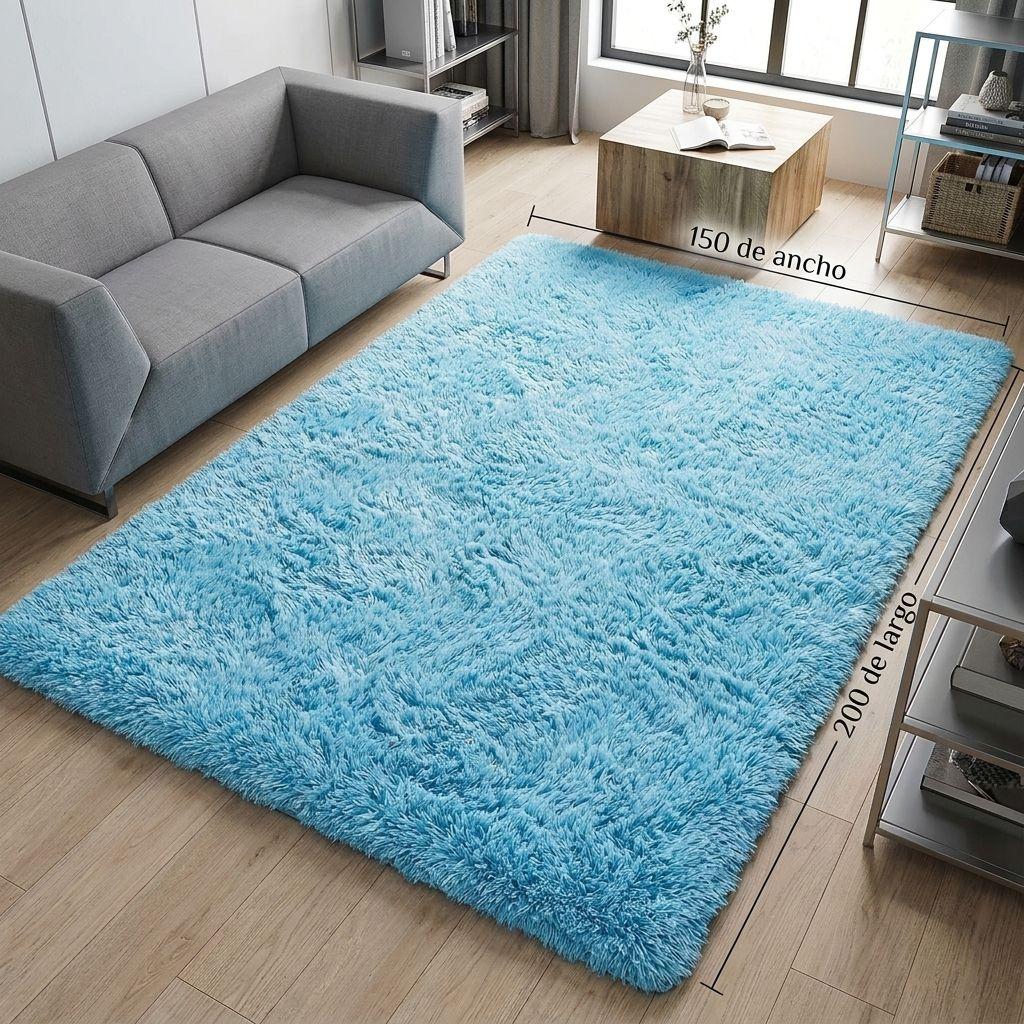 Alfombra Living Armonia 150x200 cm Pelo Medio Color Celeste Calipso 026-6