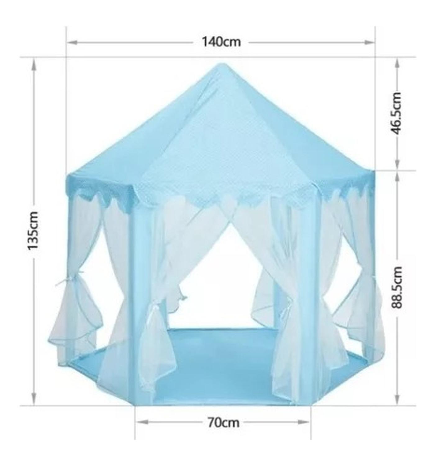 Carpa Castillo Tul Princesas Infantil Color Celeste-3