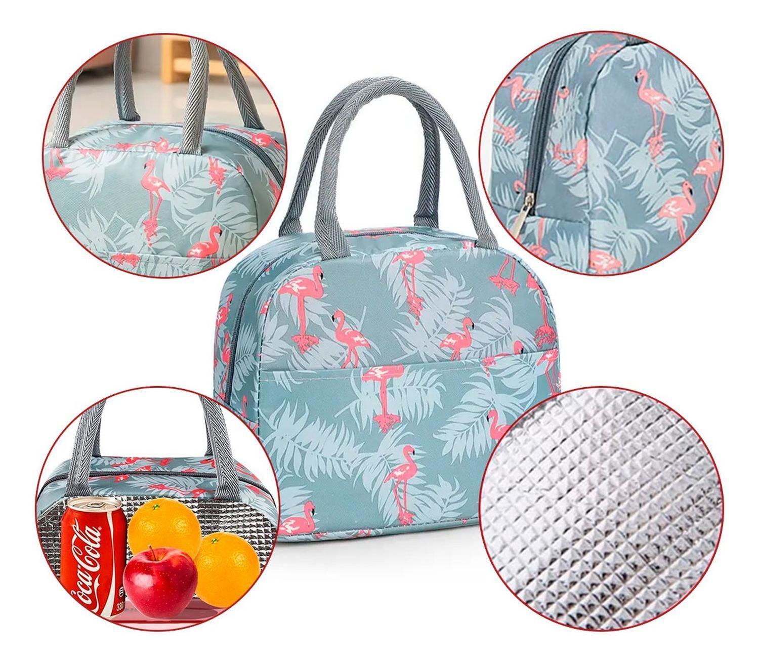 Lonchera Termica Portatil Colación Almuerzo Gris Flamenco-2