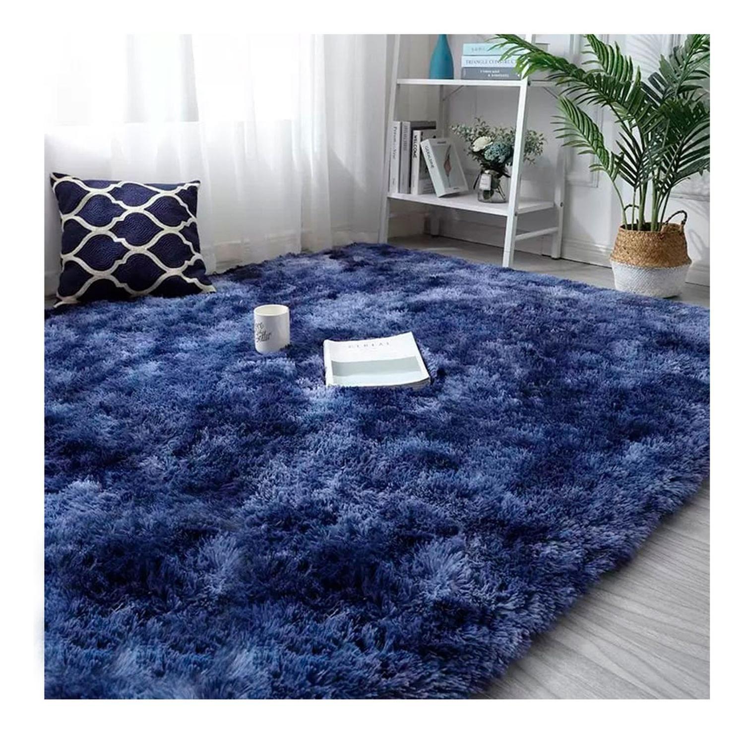 Alfombra Peluda Decorativa Hogar Oficina Colores Diseño Jaspeado 180x200-0