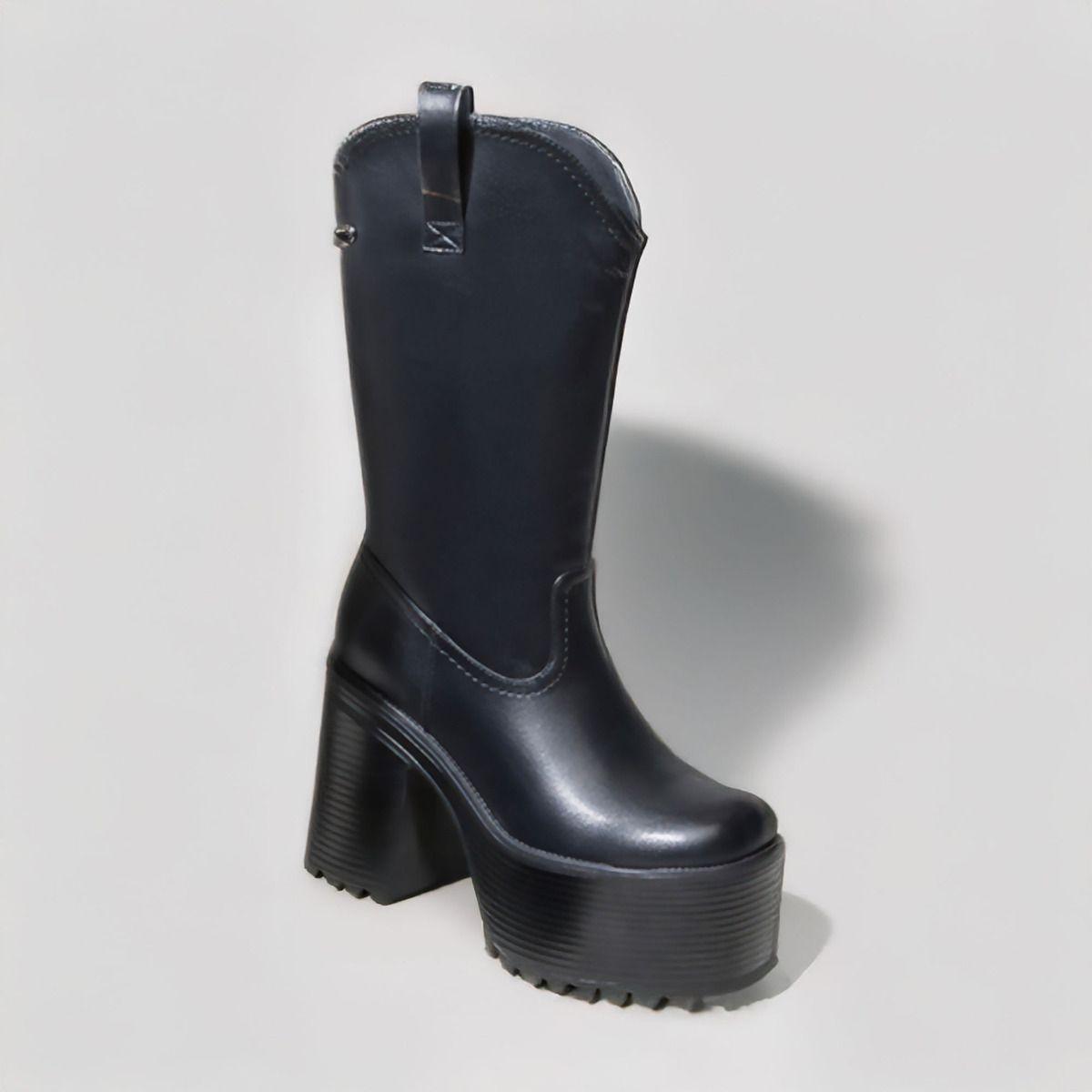 Bucaneras Negras Mujer | Estilo Western con Plataforma - 7667-0