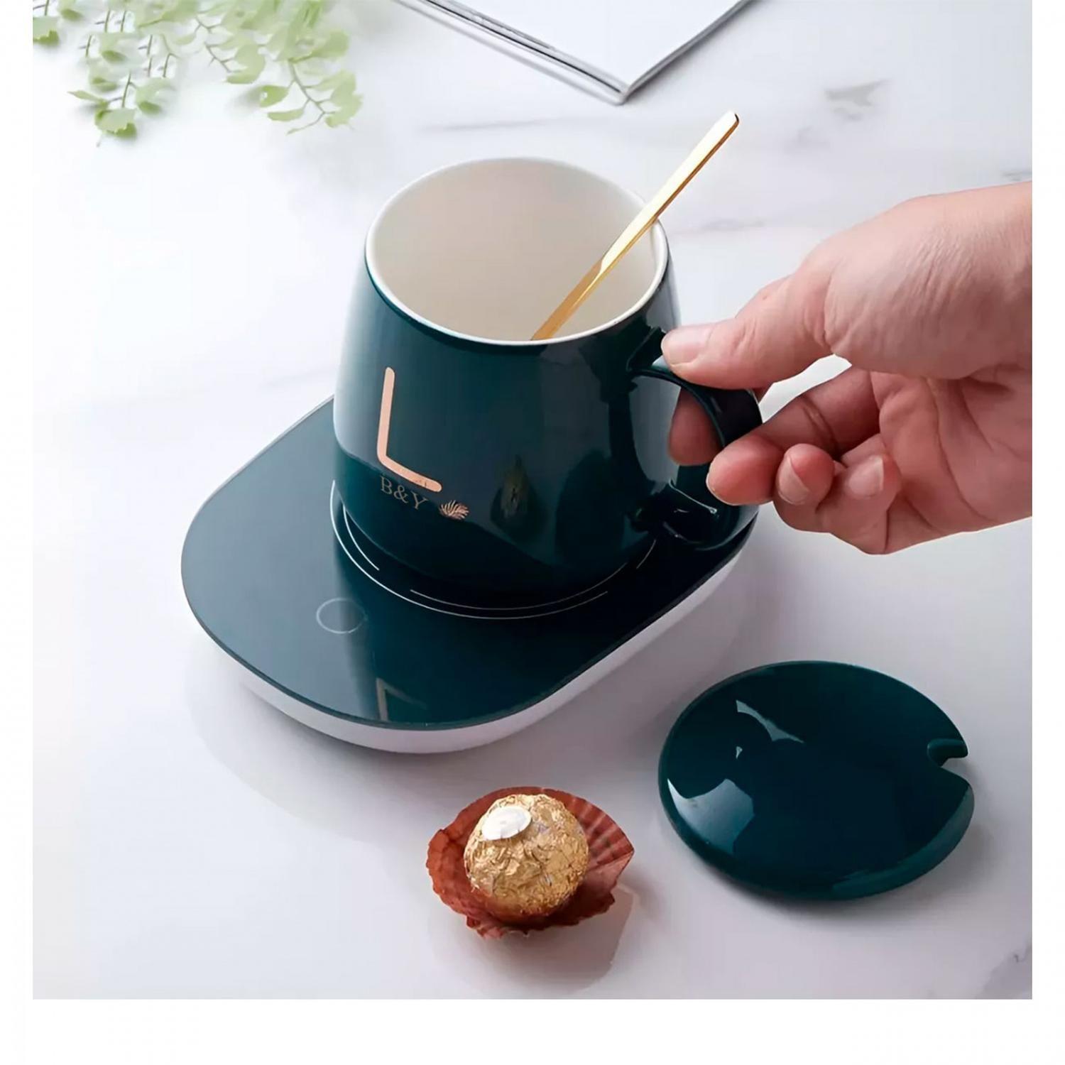 Calentador de Tazas Eléctrico con Taza y Tapa-0