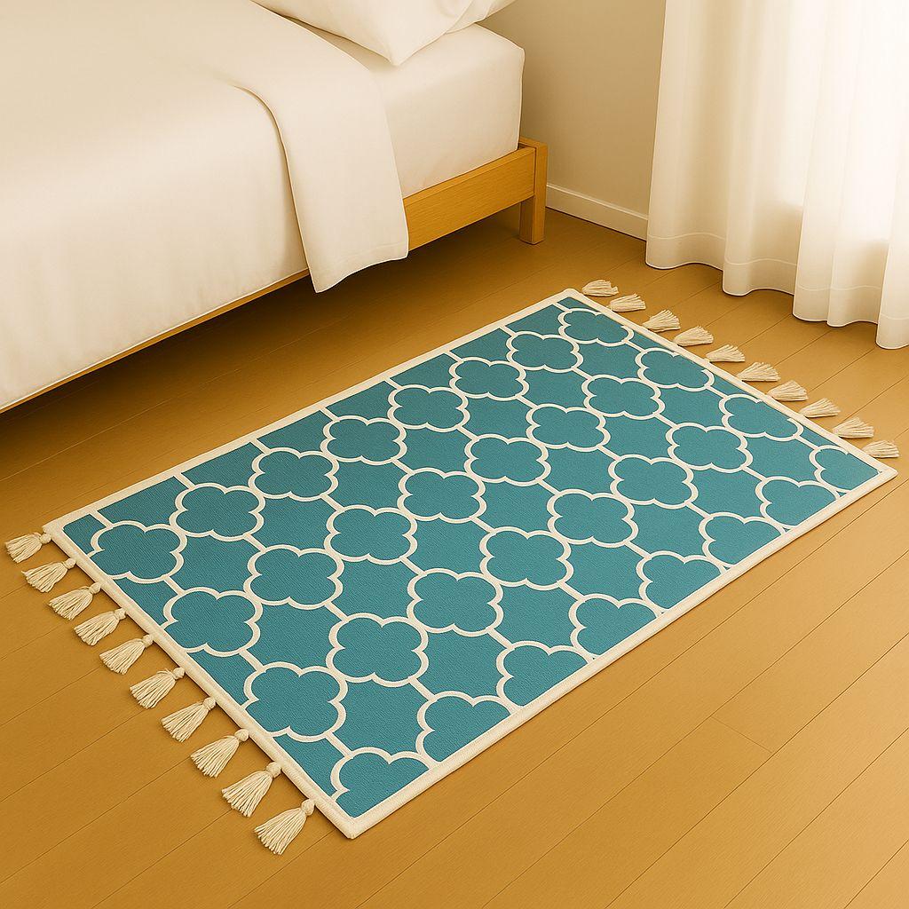 Bajada De Cama 60x130 Cm Diseño Marroquí Lino Elegante 742-2