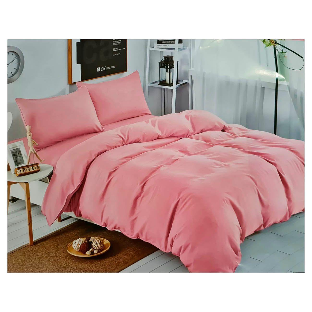 Juego de sabanas Rosa 2.0 Plazas Excelent Calidad-0