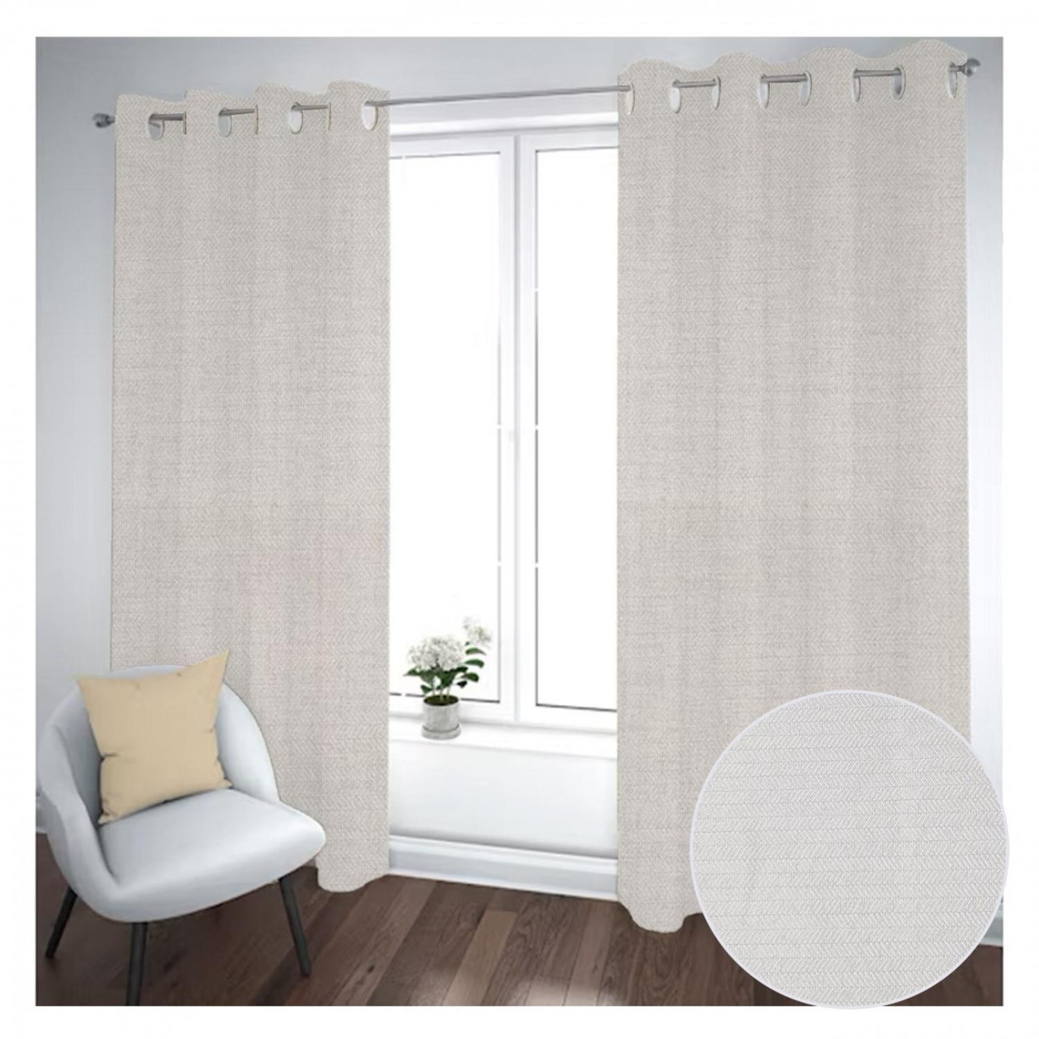 Cortina Black Out 2 Paños Decorativa Color Gris N°70 (140X225)-0