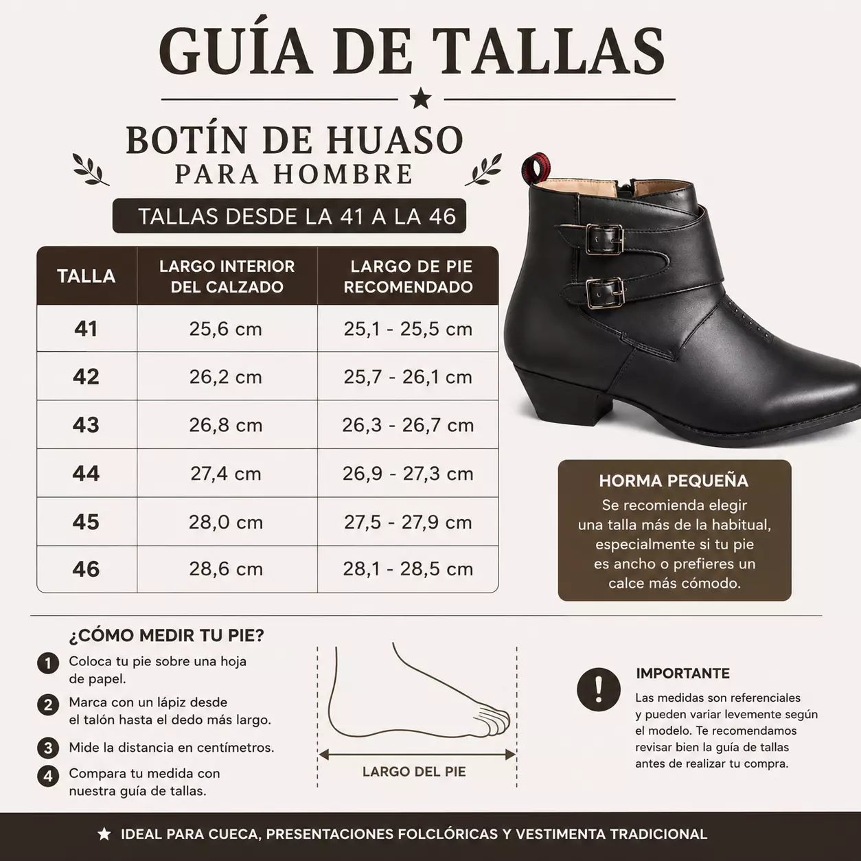 Botín Para Cueca Hombre Negro Doble Hebilla 7599 Calidad Premium-8