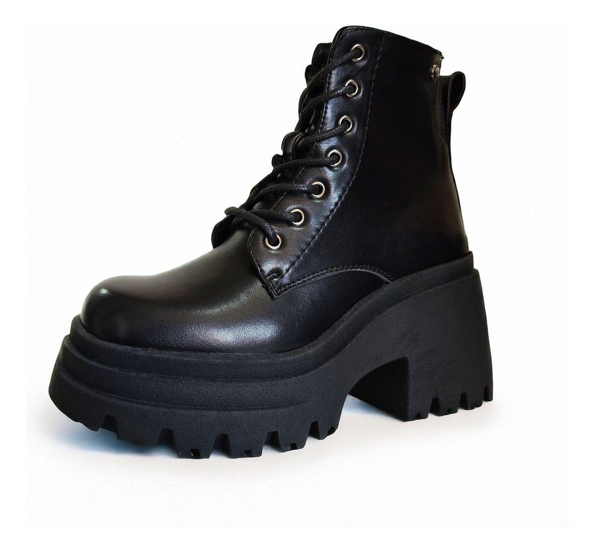 Botines Plataforma Negra | Estilo Moderno y Elegante - 7664-1