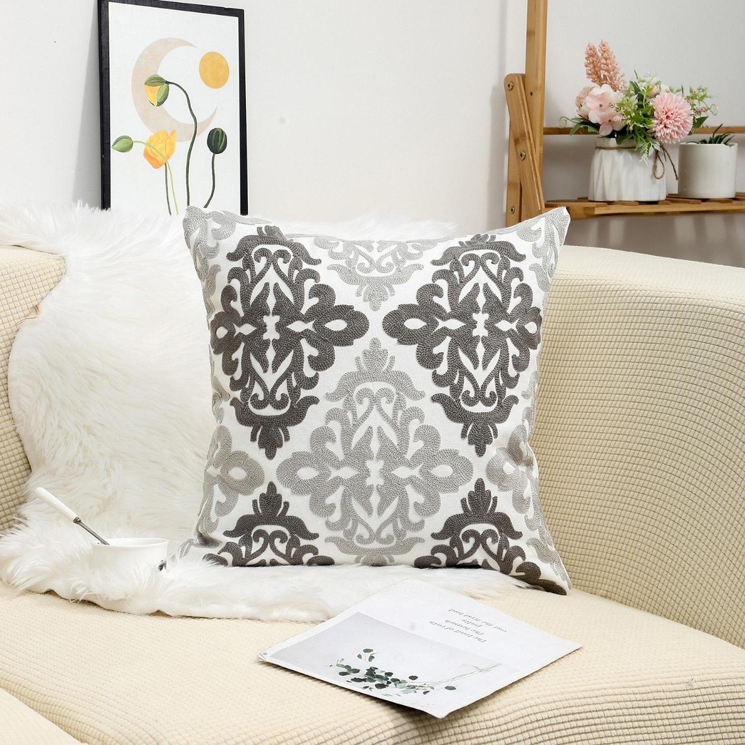 Funda De Cojin Decorativa Hermosos Bordado (45x45)-0