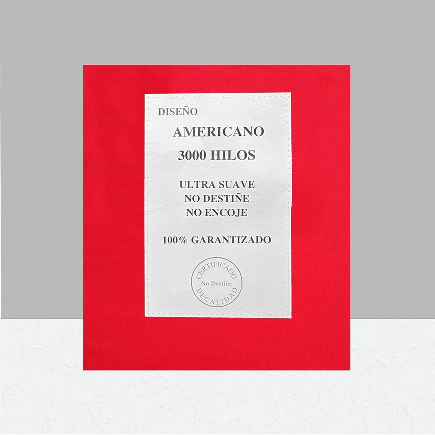 Sábanas 3000 Hilos 2.5 plazas Diseño Americano Rojo-3