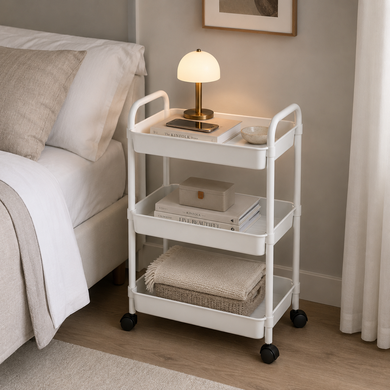 Organizador Con Rueda 3 Niveles Para Detergentes Blanco Plastico 800-2