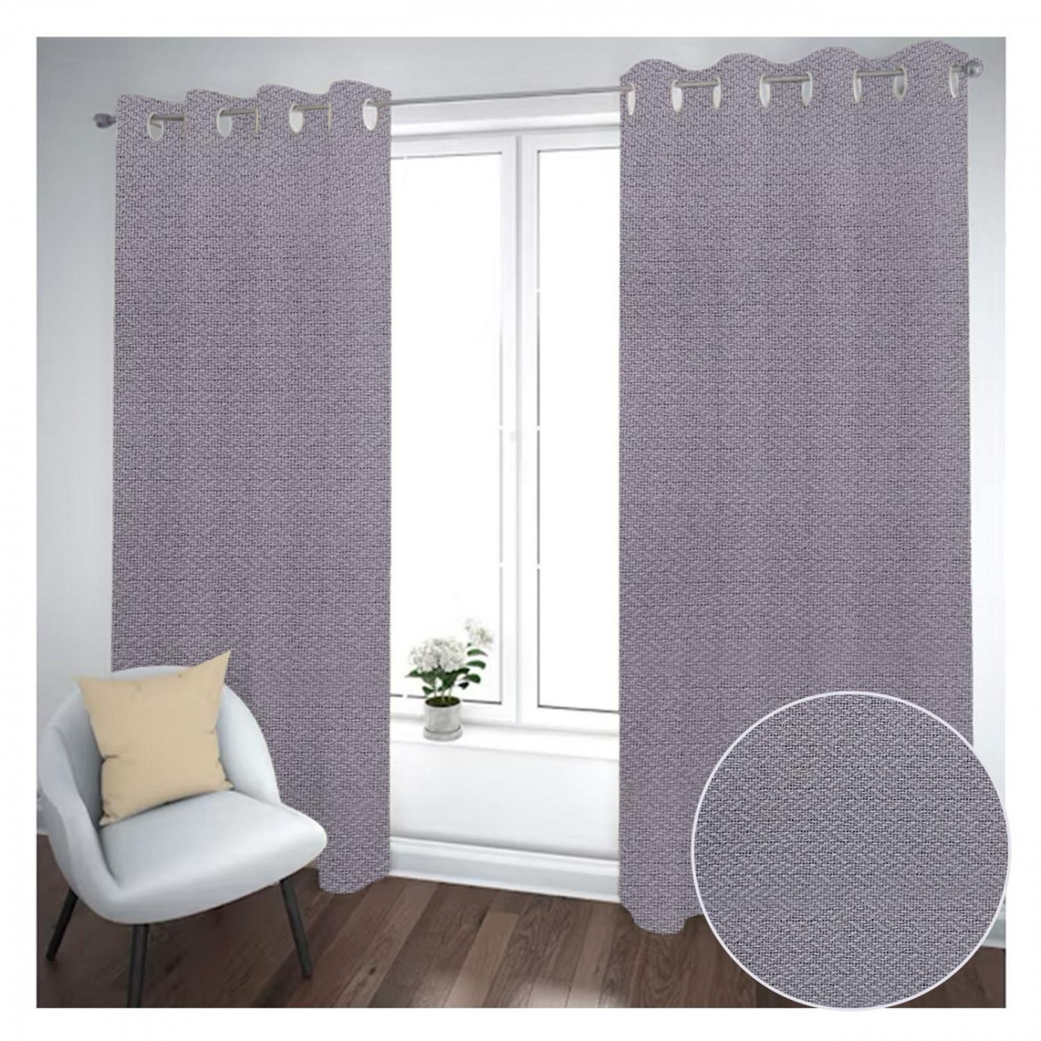 Cortina Black Out 2 Paños Decorativa Gris Diseño N°2 (140X230)-0