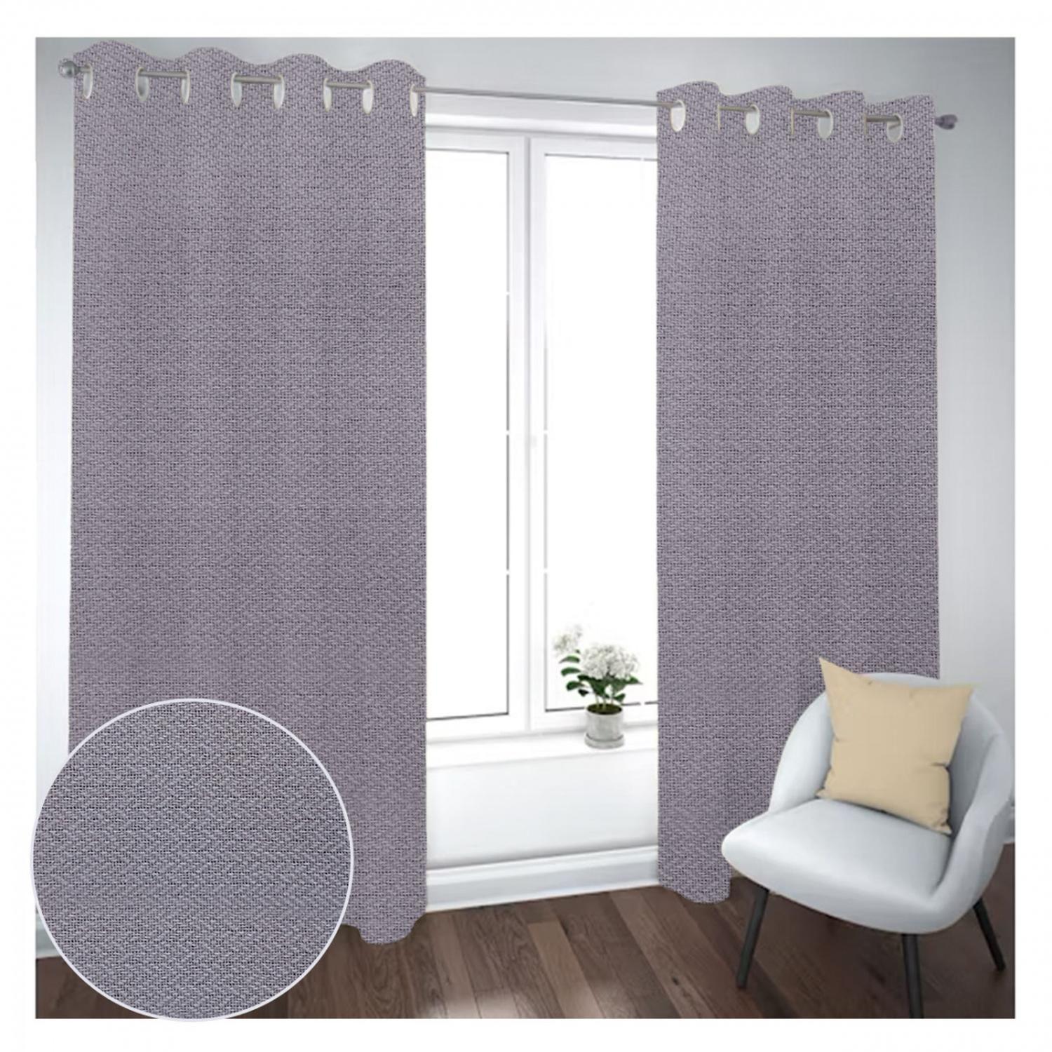 Cortina Black Out 2 Paños Decorativa Gris Diseño N°2 (140X230)-1