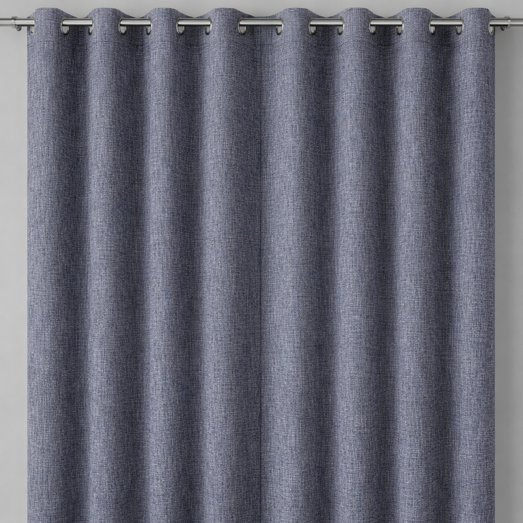 Cortina Gris Oscuro Opaca Forro Negro 2 Paños N°102-1