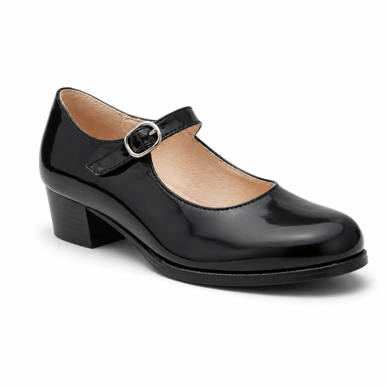 Zapatos Folclóricos Niña Charol Taco 7291 Elegante-7