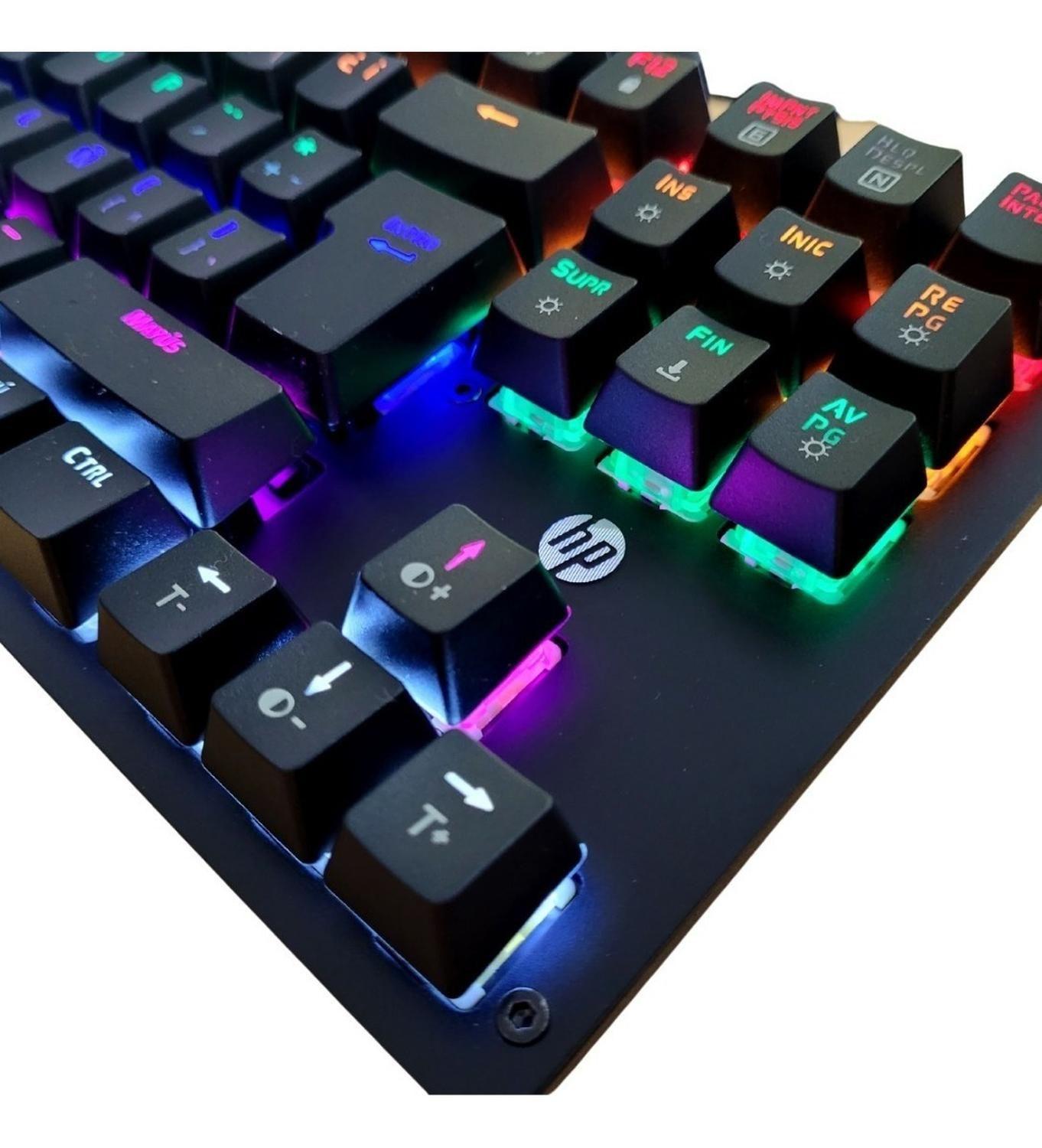 Teclado Mecanico Gamer Hp Gk200 Qwerty Hp Blue Español Negro-2