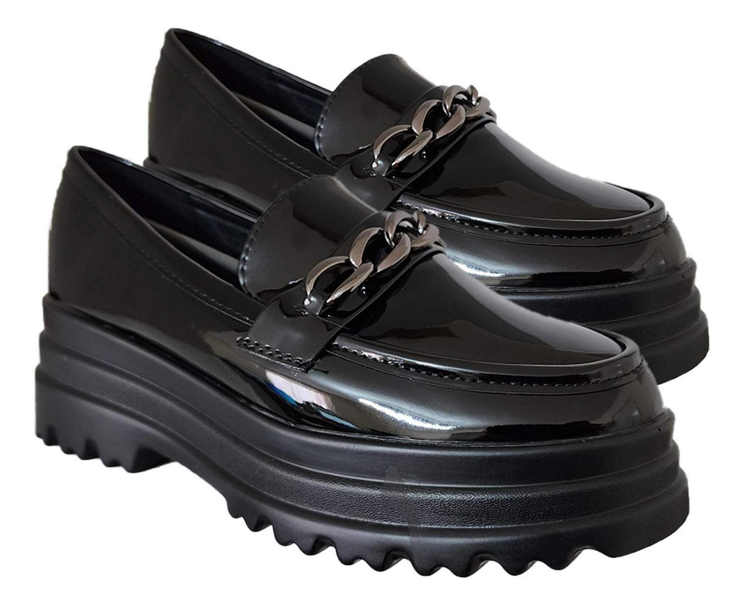 Mocasin Clasico Charol Con Plataforma Exclusive Woman 7285-2