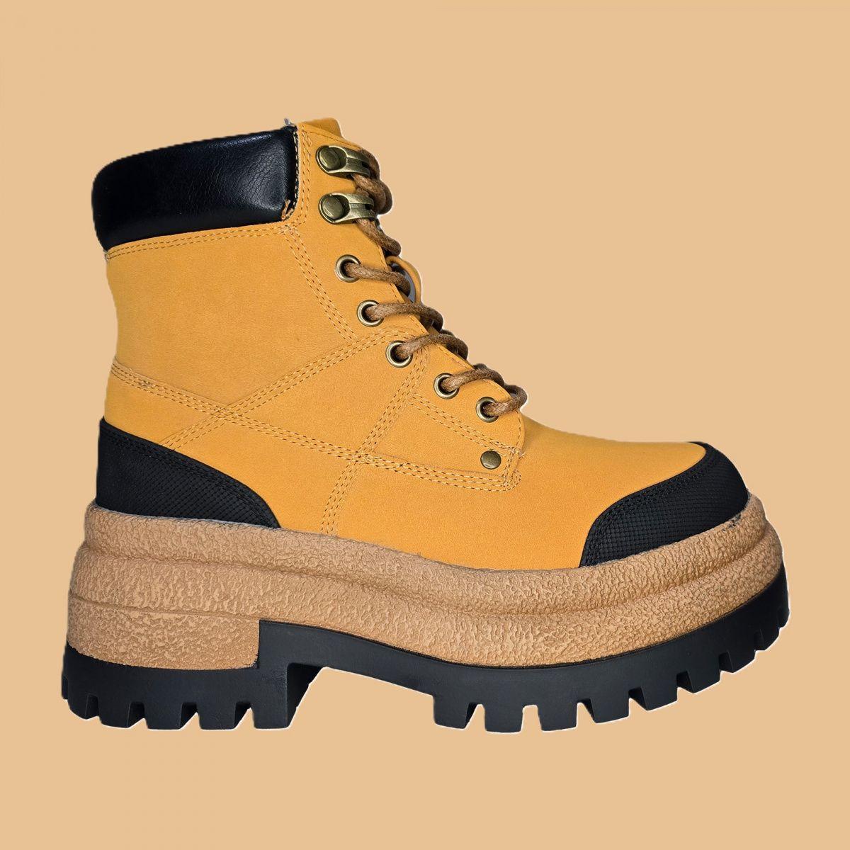 Botín Mujer Plataforma | Estilo Urbano Robusto Camel - 7729-2