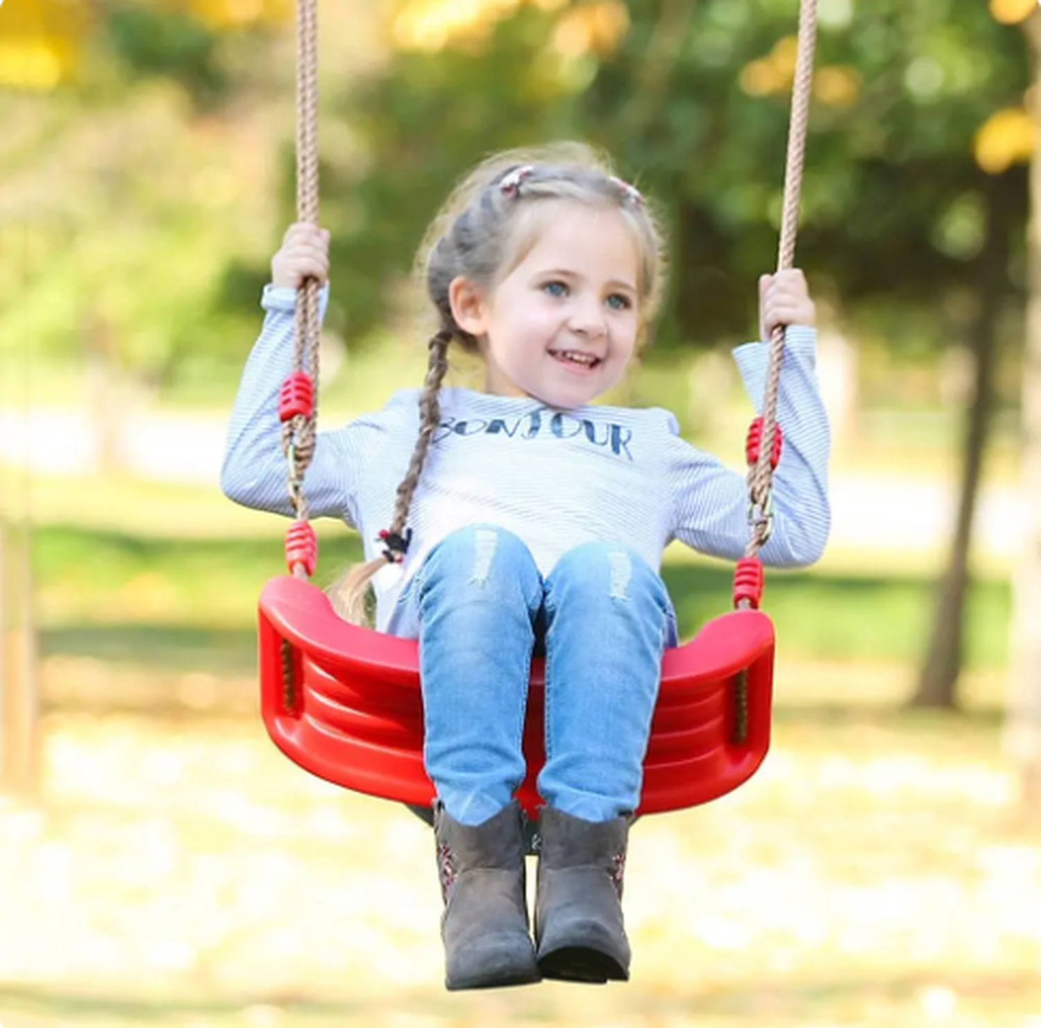 Columpio Niño 17cm - Diversión al Aire Libre Rojo-2