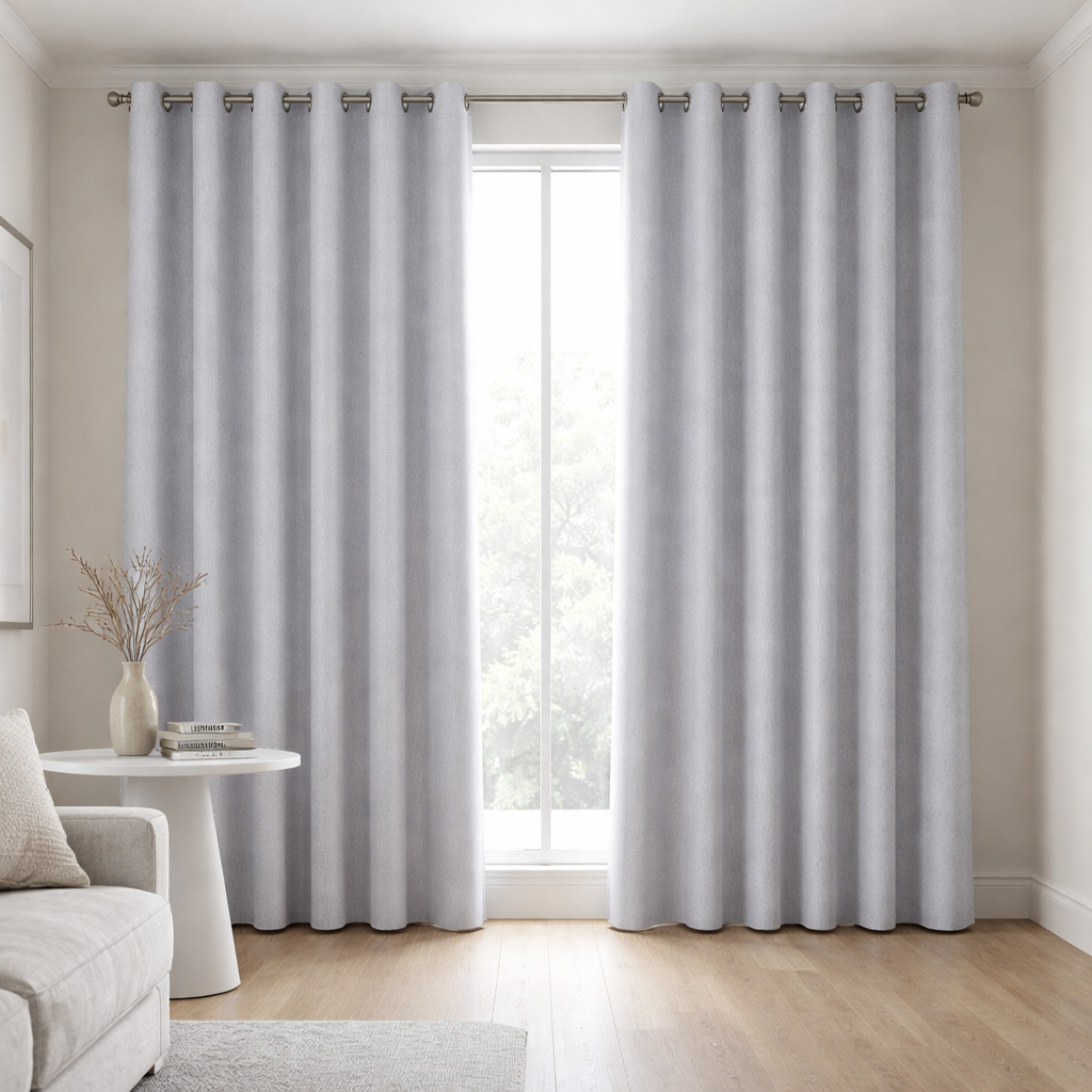 Cortina Blackout Forro Negro Gris 2 Paños N°106-0