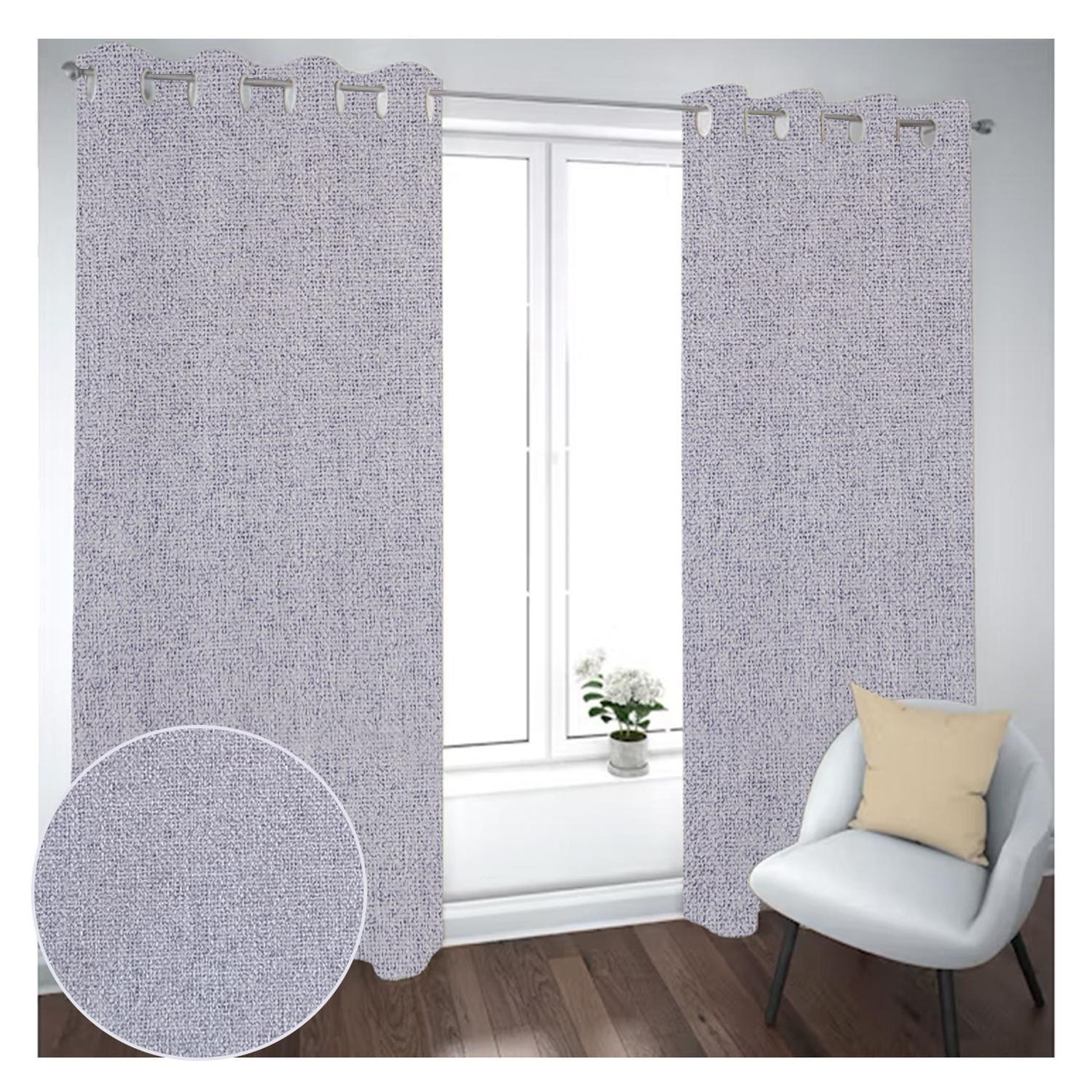 Cortina Black Out 2 Paños Decorativa Gris Liso N°18(140X230)-0