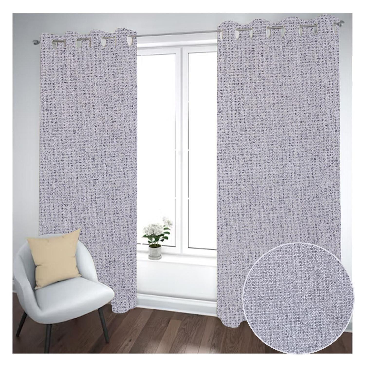 Cortina Black Out 2 Paños Decorativa Gris Liso N°18(140X230)-1