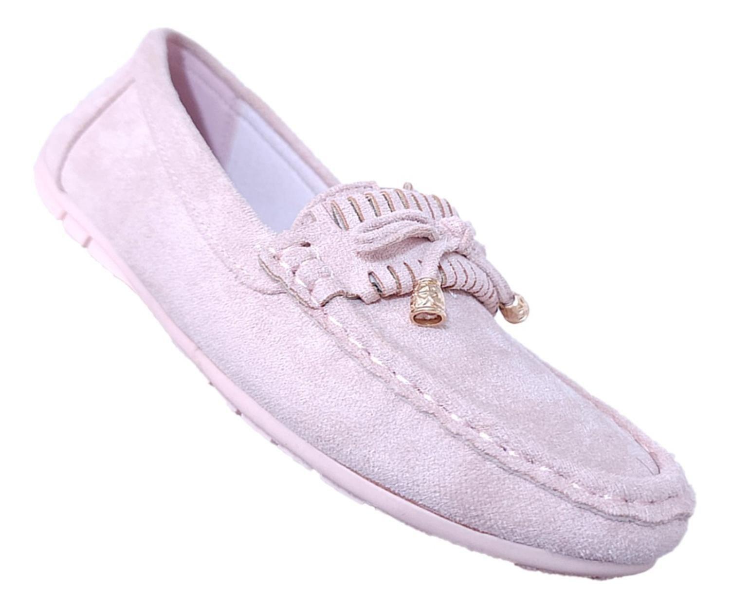 Zapatos Mocasines Casual Clasico Comodo Promocion Rosa 1087-0
