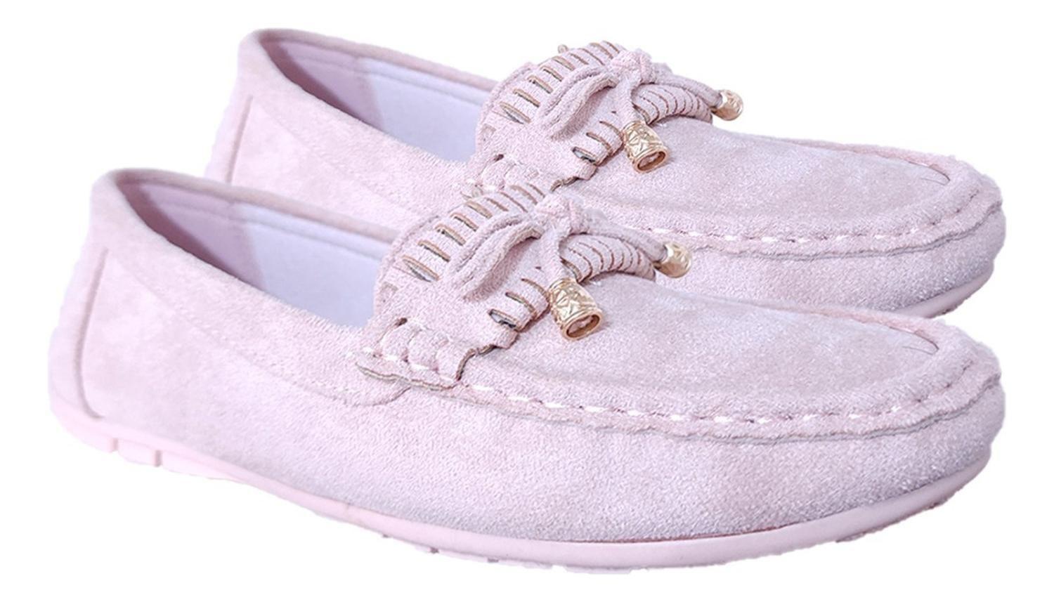 Zapatos Mocasines Casual Clasico Comodo Promocion Rosa 1087-2