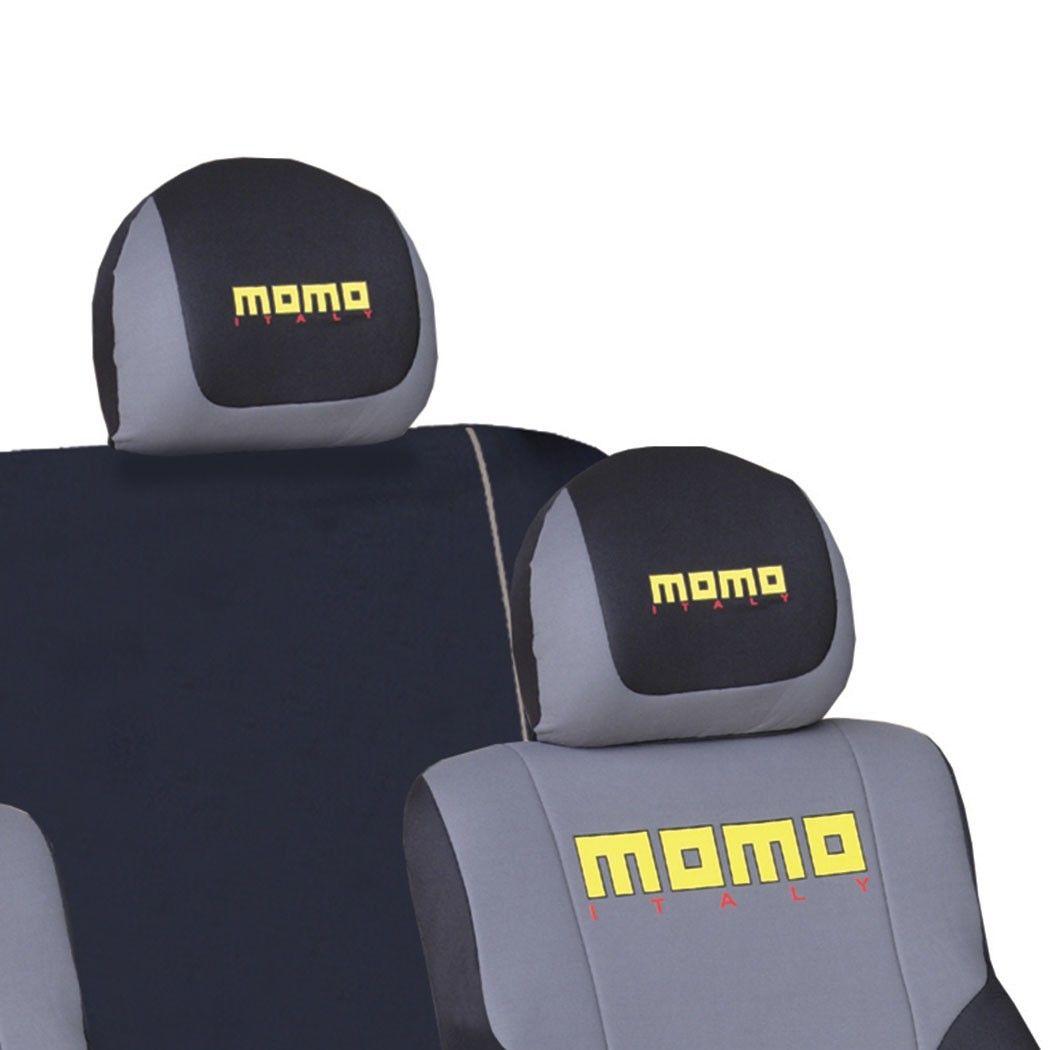 Cubre Asientos Universal Momo Completo Negro/gris 011-2