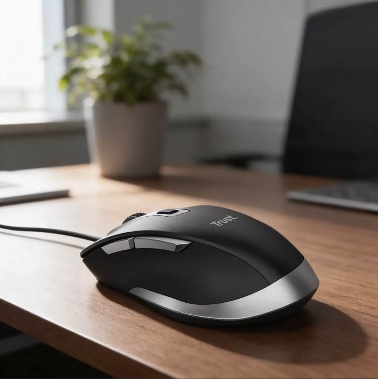 Mouse Fyda Confort Negro con Cable-2