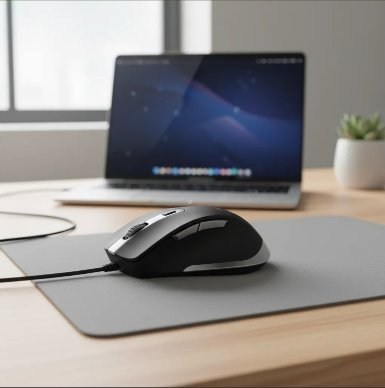 Mouse Fyda Confort Negro con Cable-3