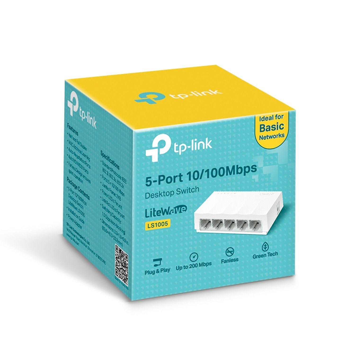 Switch de escritorio de 5 puertos a 10/100Mbps TP-Link-3