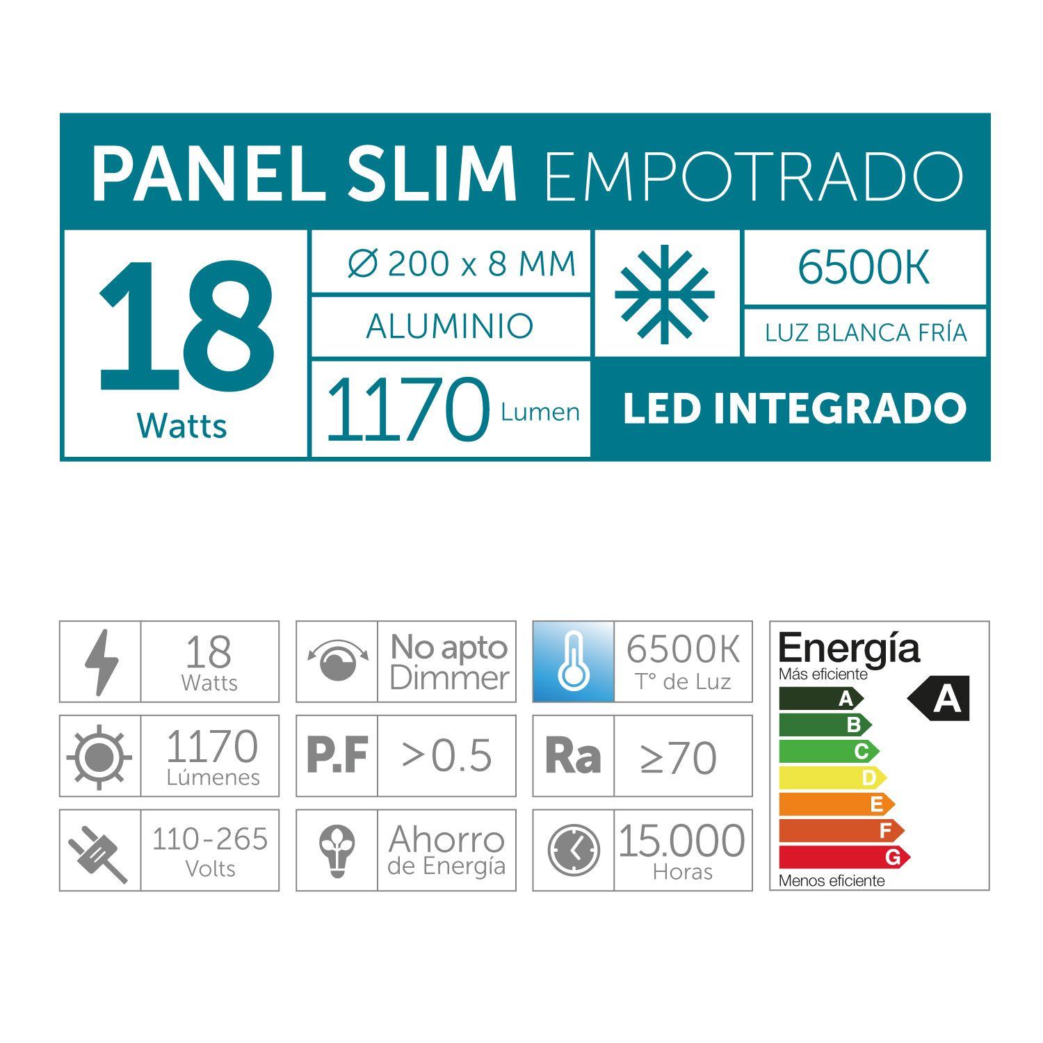 Plafón Empotrado 18w Luz Fría-2