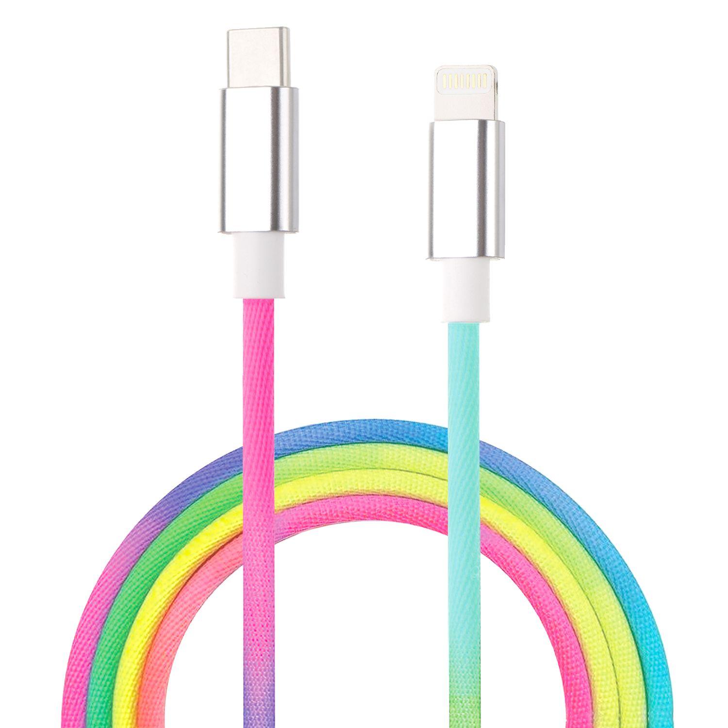 Cable Fiddler Rainbow Lightning a usb-c pd 47w 1m-0