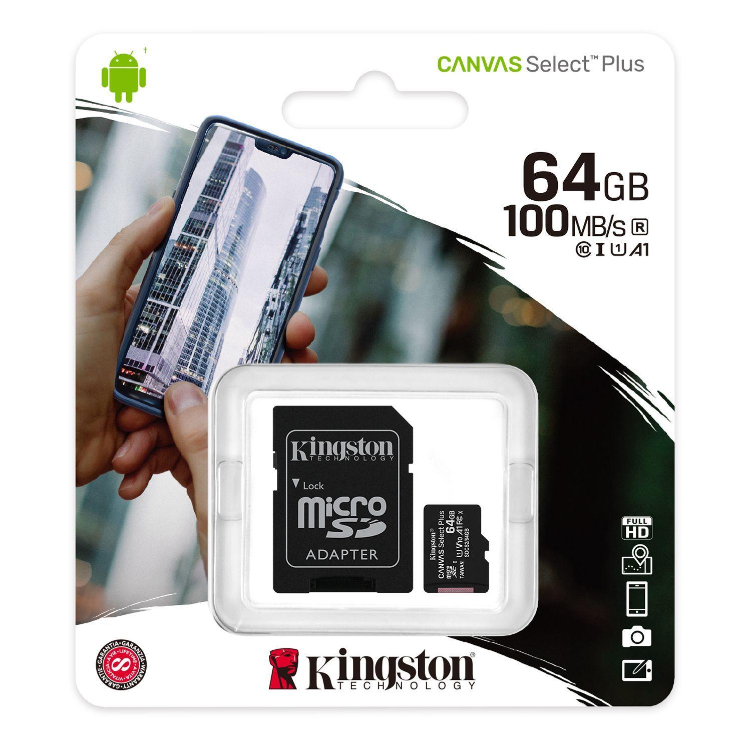 Tarjeta Micro SD Canvas Select Plus 64GB Kingston-2