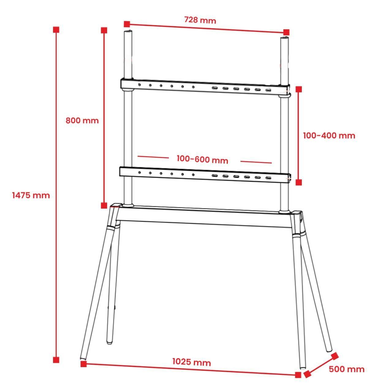 Soporte TV Premium Pedestal 4 Patas 49" - 70" Macrotel-8