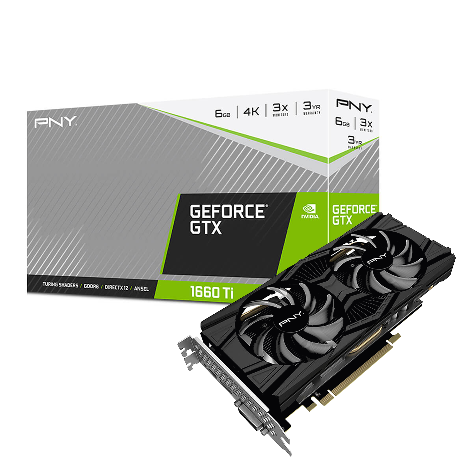 Tarjeta Gráfica PNY GeForce GTX 1660 Ti XLR8 GPU Dual Fan-0