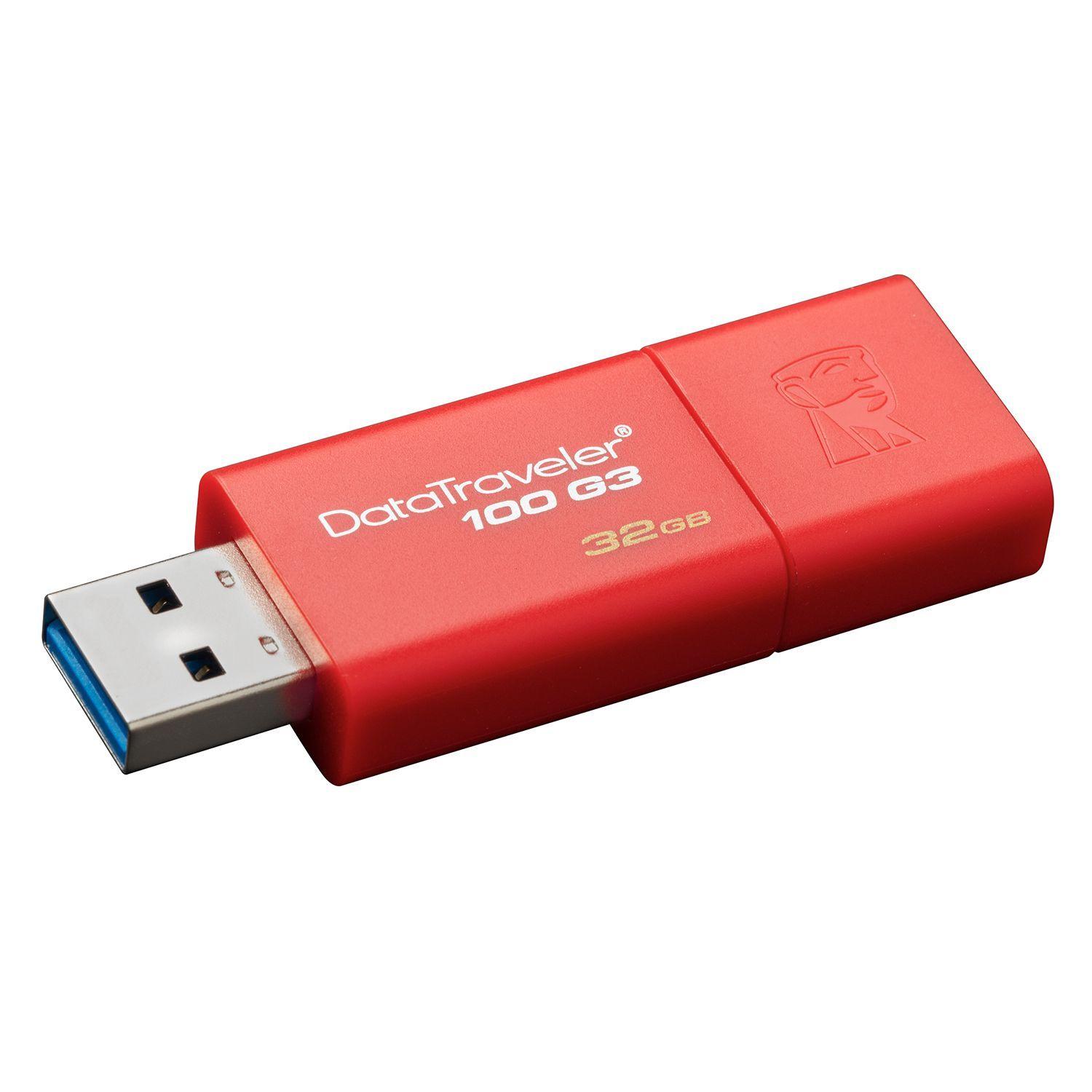 Pendrive Kingston DataTraveler DT100 32GB Rojo-0